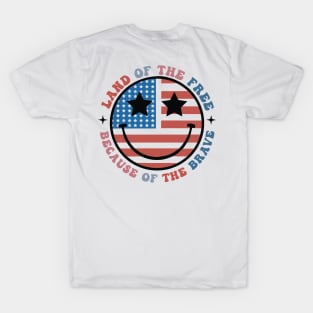 America Land Of The Free Because Of The Brave SVG, 4th of July, Patriotic, Independence Day (2 Sided) T-Shirt